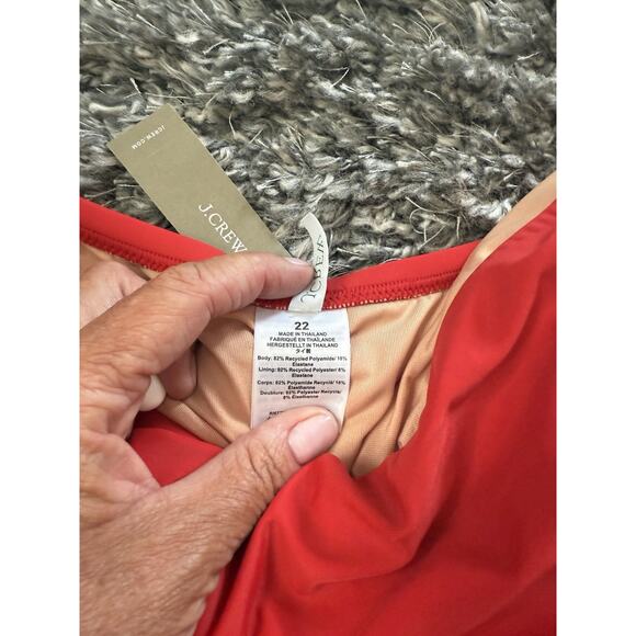 NWT J. Crew Gemma Ruched Strapless One Piece Bathing Swim Suit Adj Strap Size 22 - Picture 9 of 9